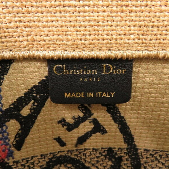 Christian Dior Book Tote Raffia Beige Bag - Picture 7 of 8